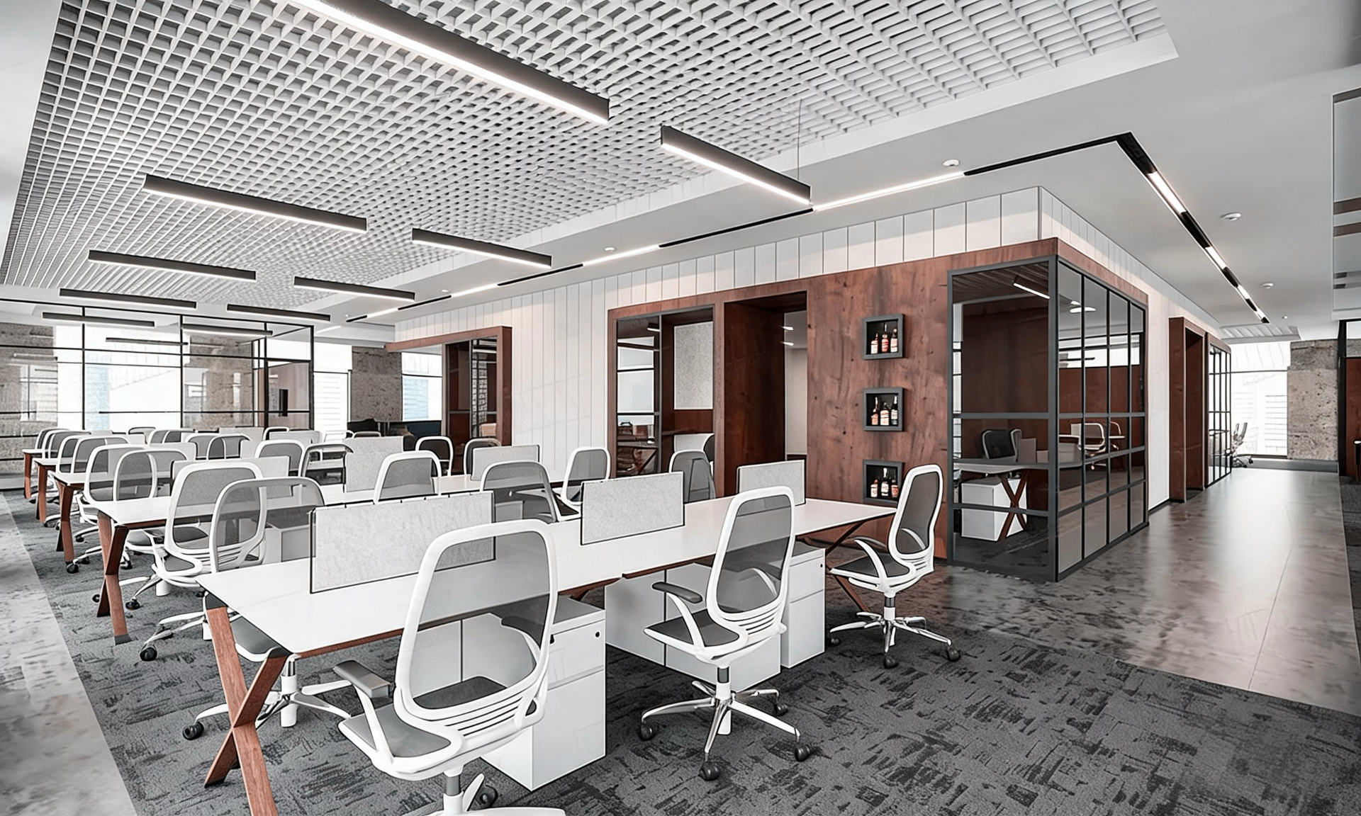 Iluminat LED — Birou open-space